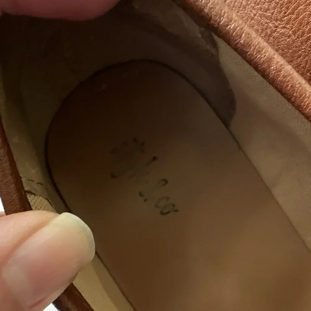 Style & Co Womens Wandaa Dress Loafers 11 M Brown Slip-On Toe Strap Accent EUC